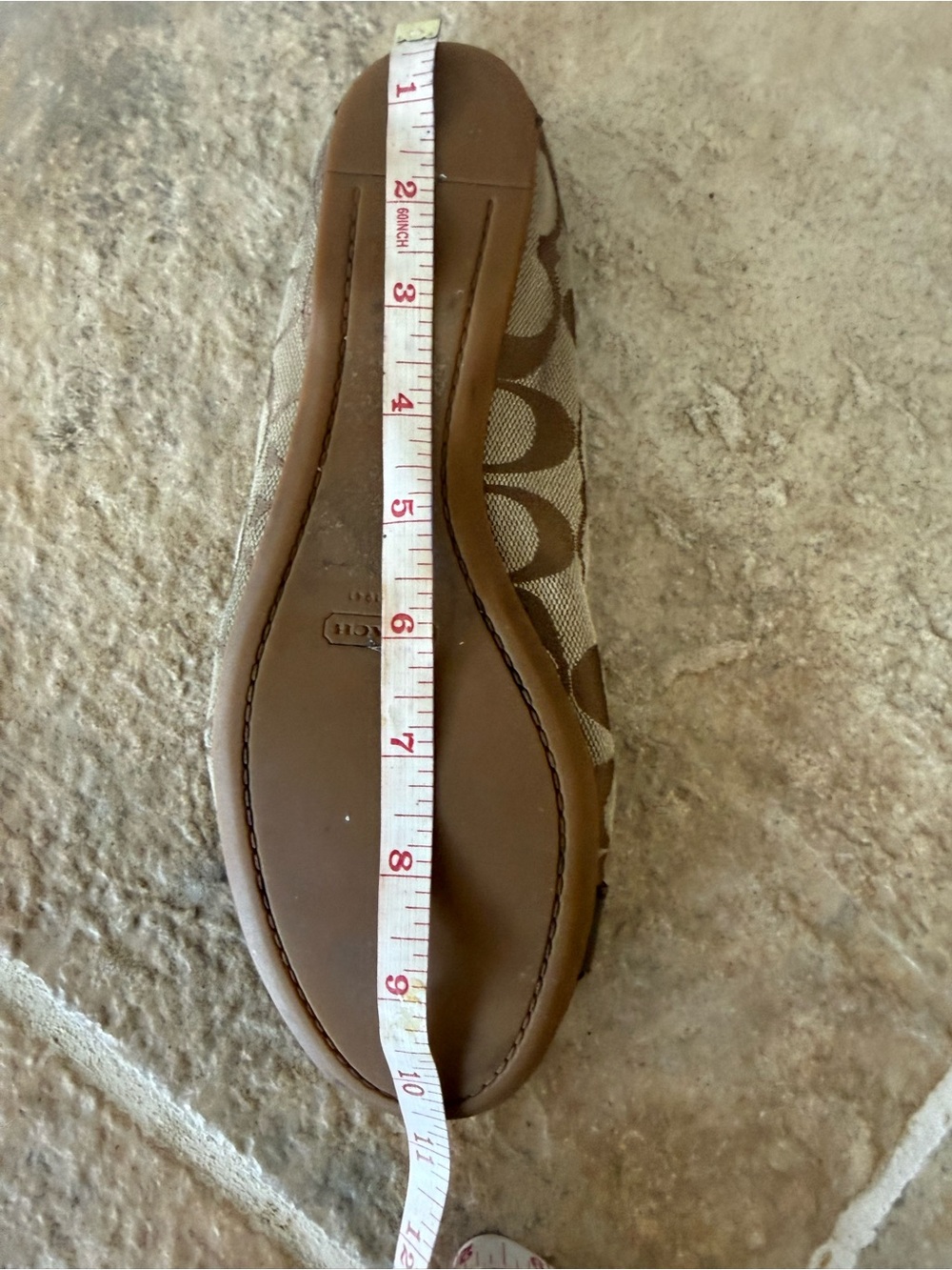 COACH Chelsey Ballet Flats Brown Signature Canvas Leather Cap Toe – Size 10 - Picture 11 of 11